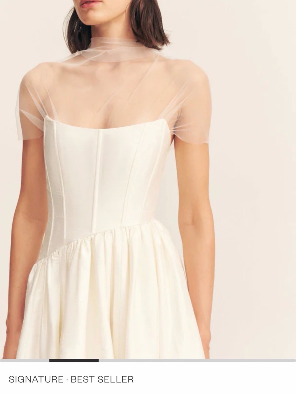 Shona Joy Ivory Cirrus Tulle Bodysuit